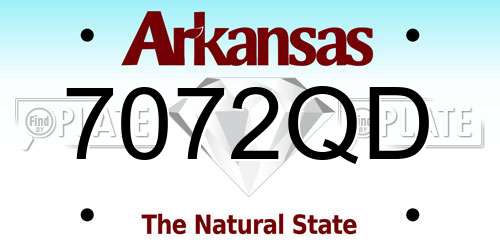 7072QD Arkansas License Plate