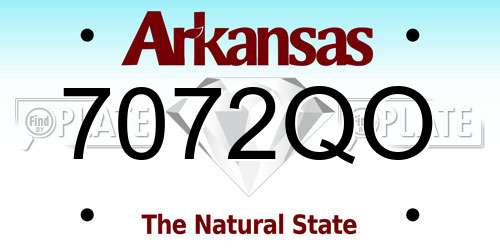 7072QO Arkansas License Plate