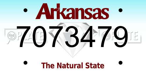 7073479 Arkansas License Plate
