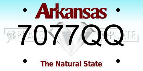 7077QQ Arkansas License Plate