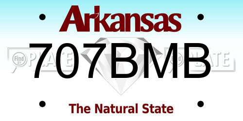 707BMB Arkansas License Plate