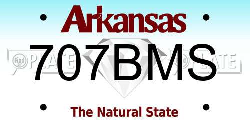 707BMS Arkansas License Plate