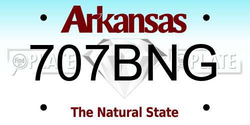 707BNG Arkansas License Plate
