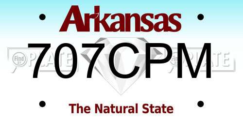 707CPM Arkansas License Plate
