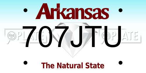 707JTU Arkansas License Plate