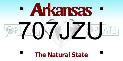 707JZU Arkansas License Plate