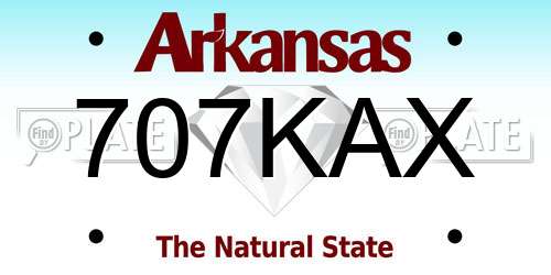 707KAX Arkansas License Plate