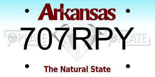707RPY Arkansas License Plate