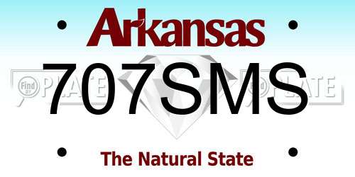 707SMS Arkansas License Plate