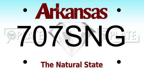 707SNG Arkansas License Plate