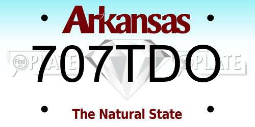 707TDO Arkansas License Plate