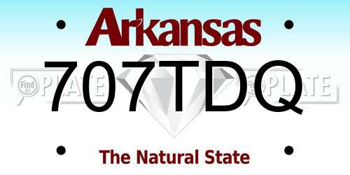 707TDQ Arkansas License Plate