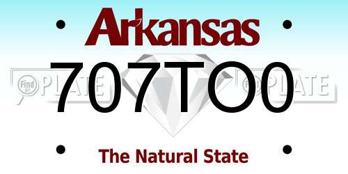 707TO0 Arkansas License Plate