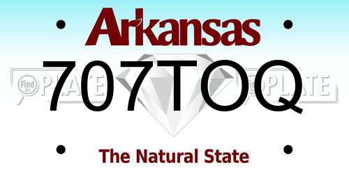 707TOQ Arkansas License Plate