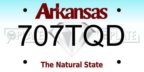 707TQD Arkansas License Plate