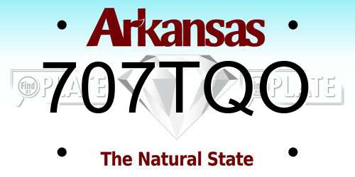 707TQO Arkansas License Plate