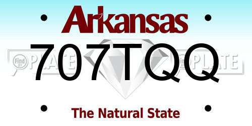 707TQQ Arkansas License Plate