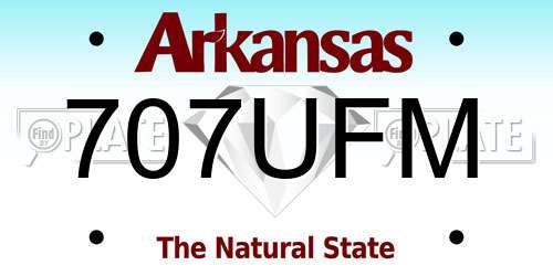 707UFM Arkansas License Plate
