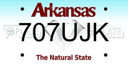 707UJK Arkansas License Plate