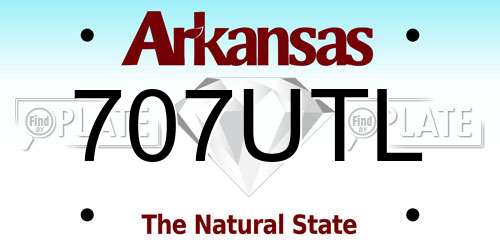 707UTL Arkansas License Plate