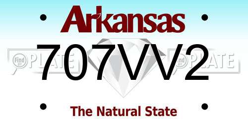 707VV2 Arkansas License Plate