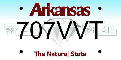 707VVT Arkansas License Plate