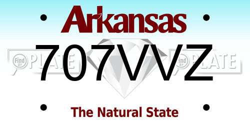 707VVZ Arkansas License Plate