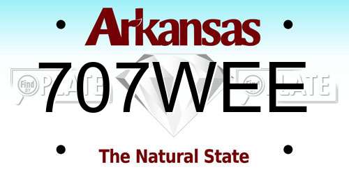 707WEE Arkansas License Plate