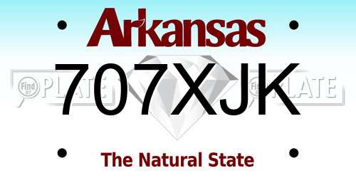 707XJK Arkansas License Plate