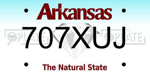 707XUJ Arkansas License Plate