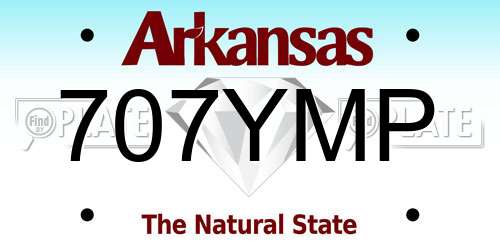 707YMP Arkansas License Plate