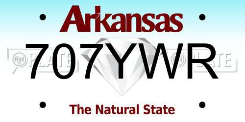 707YWR Arkansas License Plate
