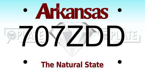707ZDD Arkansas License Plate