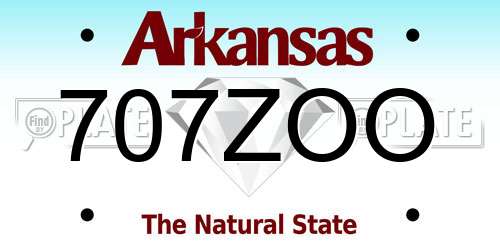 707ZOO Arkansas License Plate