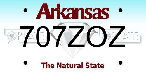 707ZOZ Arkansas License Plate
