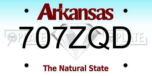 707ZQD Arkansas License Plate