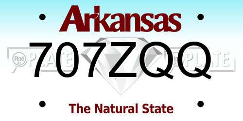 707ZQQ Arkansas License Plate