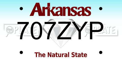 707ZYP Arkansas License Plate