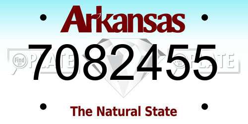 7082455 Arkansas License Plate