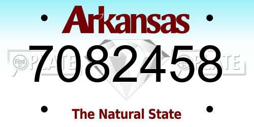 7082458 Arkansas License Plate