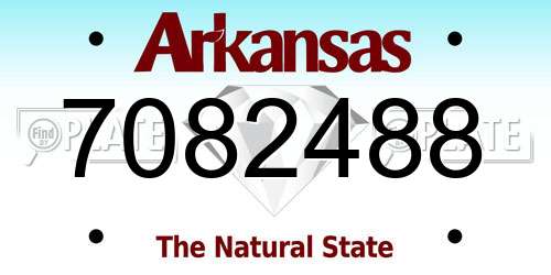 7082488 Arkansas License Plate