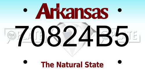 70824B5 Arkansas License Plate