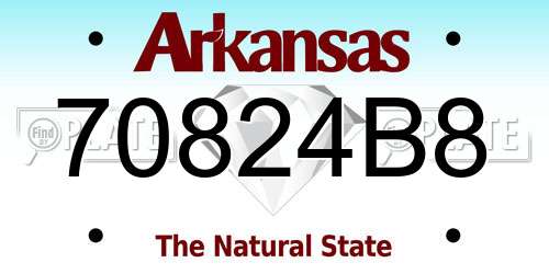 70824B8 Arkansas License Plate