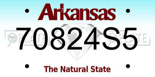 70824S5 Arkansas License Plate