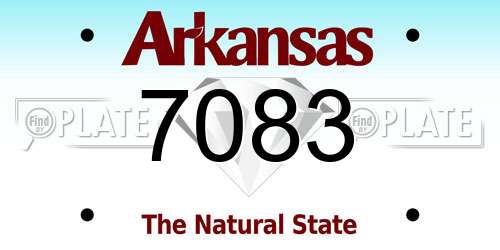 7083 Arkansas License Plate