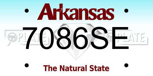 7086SE Arkansas License Plate