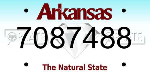 7087488 Arkansas License Plate
