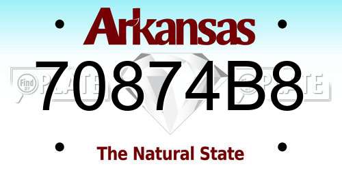 70874B8 Arkansas License Plate