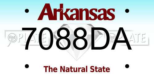 7088DA Arkansas License Plate