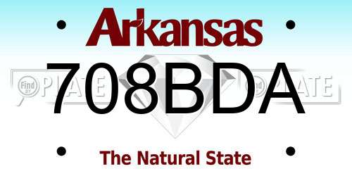 708BDA Arkansas License Plate